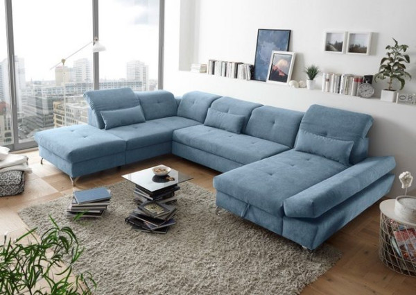 ED EXCITING DESIGN Wohnlandschaft Melfi, mit Schlafunktion, Bettkasten, Kopflehnenfunktion, verstell