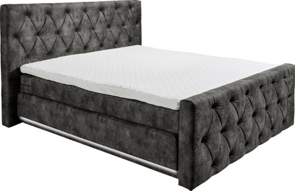 ED EXCITING DESIGN Boxspringbett Cortona, inkl. zwei schwebenden Bettkästen, LED-Leisten mit Bewegun